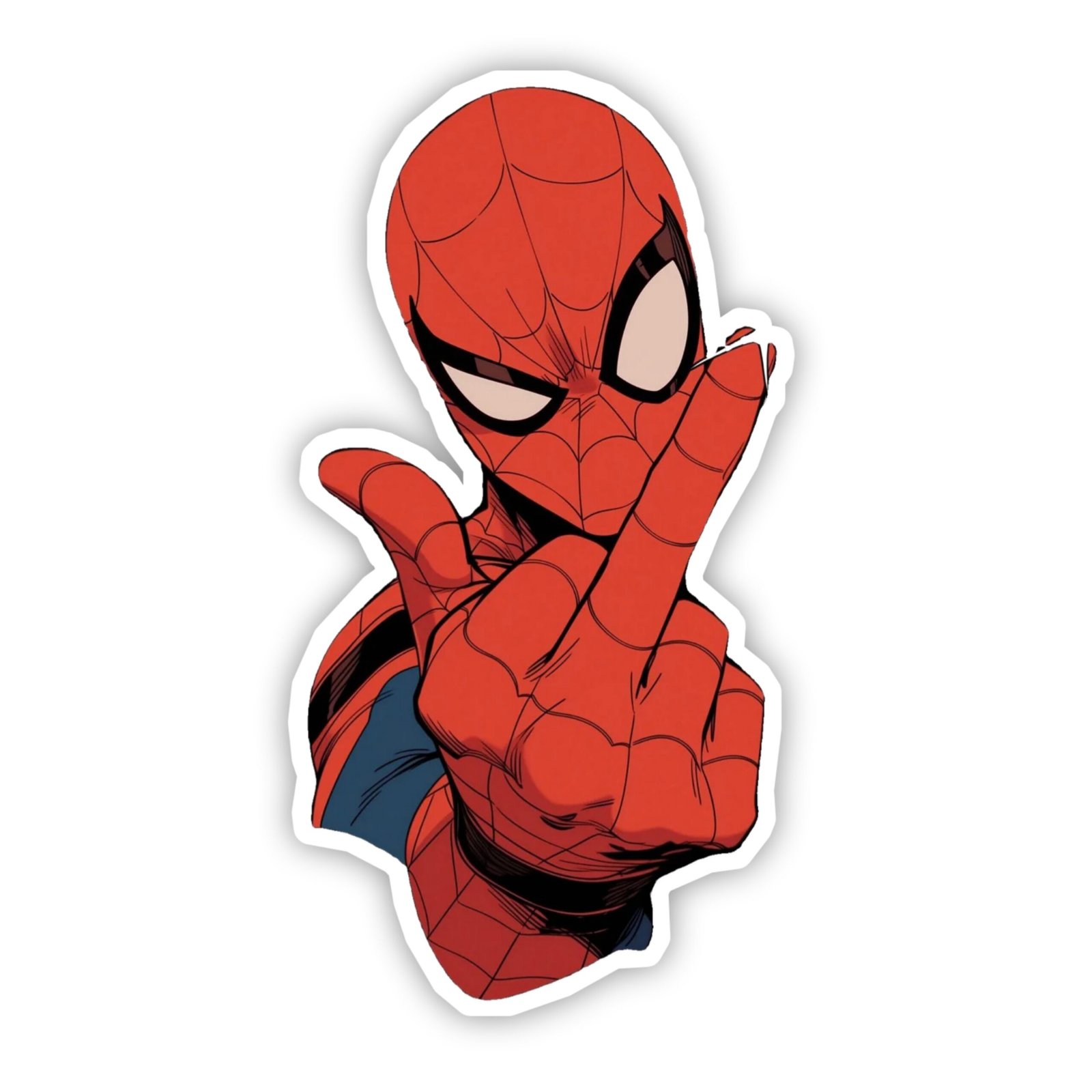 Sassy Spidey Sticker - Spider-Man sticker with middle finger gesture